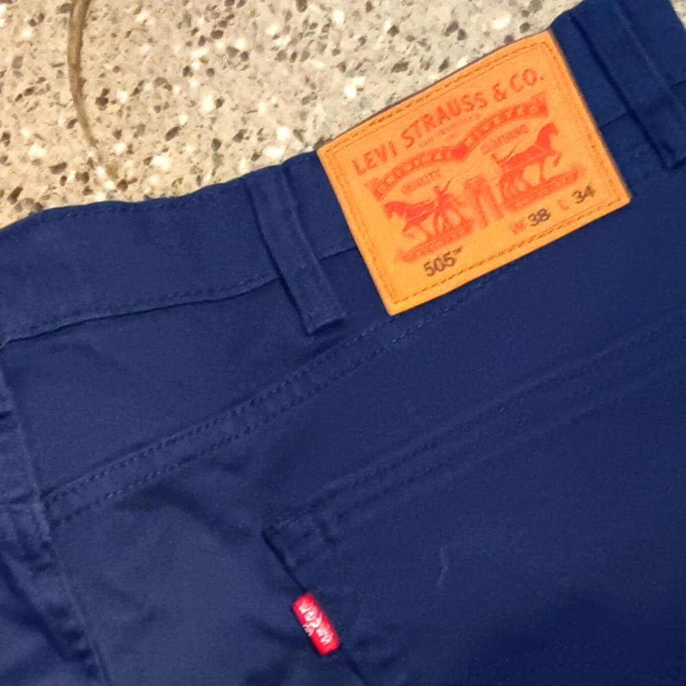 Men's Blue Levi Strauss 505 straight leg chino pants